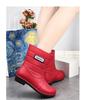 Female Fashion Casual Mid Tube Waterproof And Anti Slip Rain Shoes Rubber Shoes