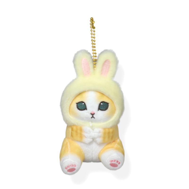 Adorable Cat Plush Keychain Cute Bunny Donut Shrimp Shark Hat Cat Plush Toy