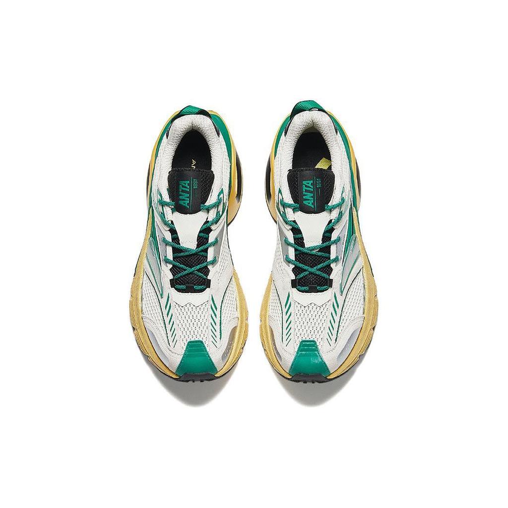 Anta Cushioning Slip Resistant Height Increasing Low top Nitrogen Technology Running Shoes Men's White Green 912425503-6