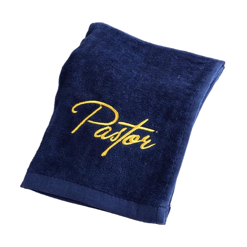 Swanson Christian Products Embroidered Hand Towels - Pastor - Gifts for Pastor, Clergy, & Ministers - Pastor Towel - H Small тёмно-синий