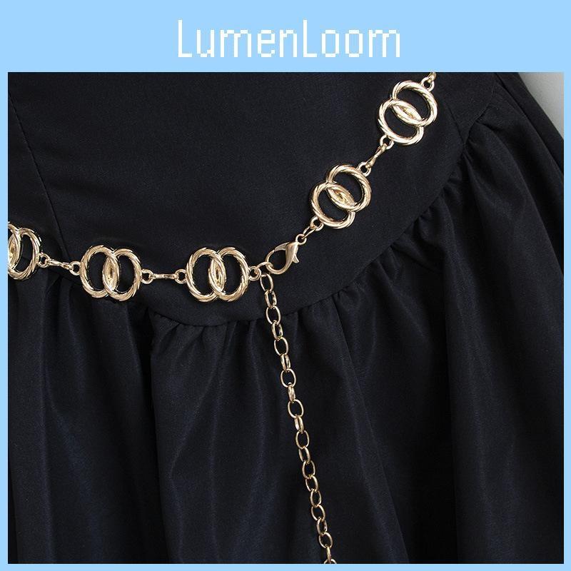 Metal Women Double Ring Waist Chain Summer Stylish Jewelry Chain Accessory
