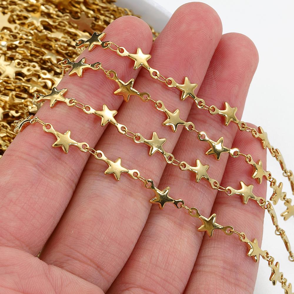 2Meters 1Meter 5mm Star Chains Stainless Steel Necklace Chain for Jewelry Making Findings DIY Handmade Materials Supplies