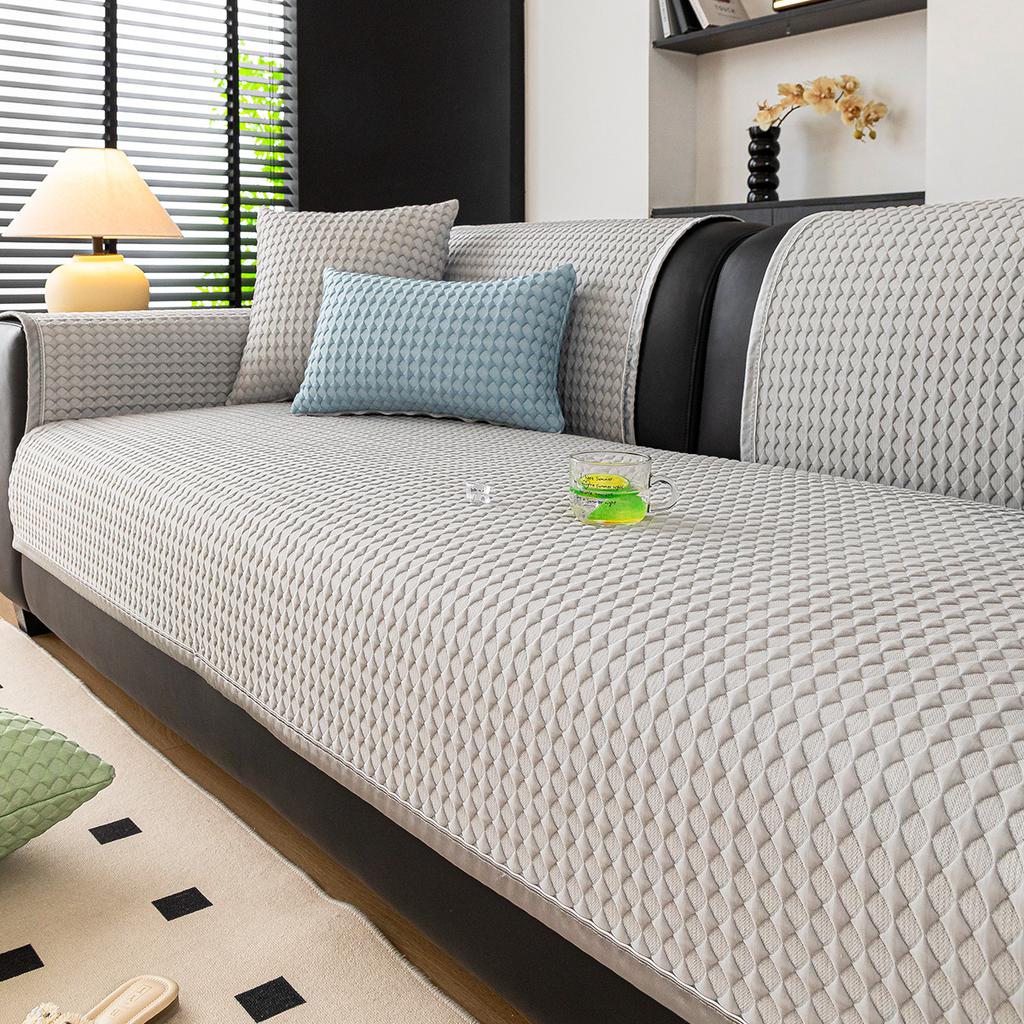 Cool Bean Plaid Sofa Cushion Ice Silk Premium Feel Summer Cooler Can Sleep Naked Soft Comfortable Cooling Sofa Towel