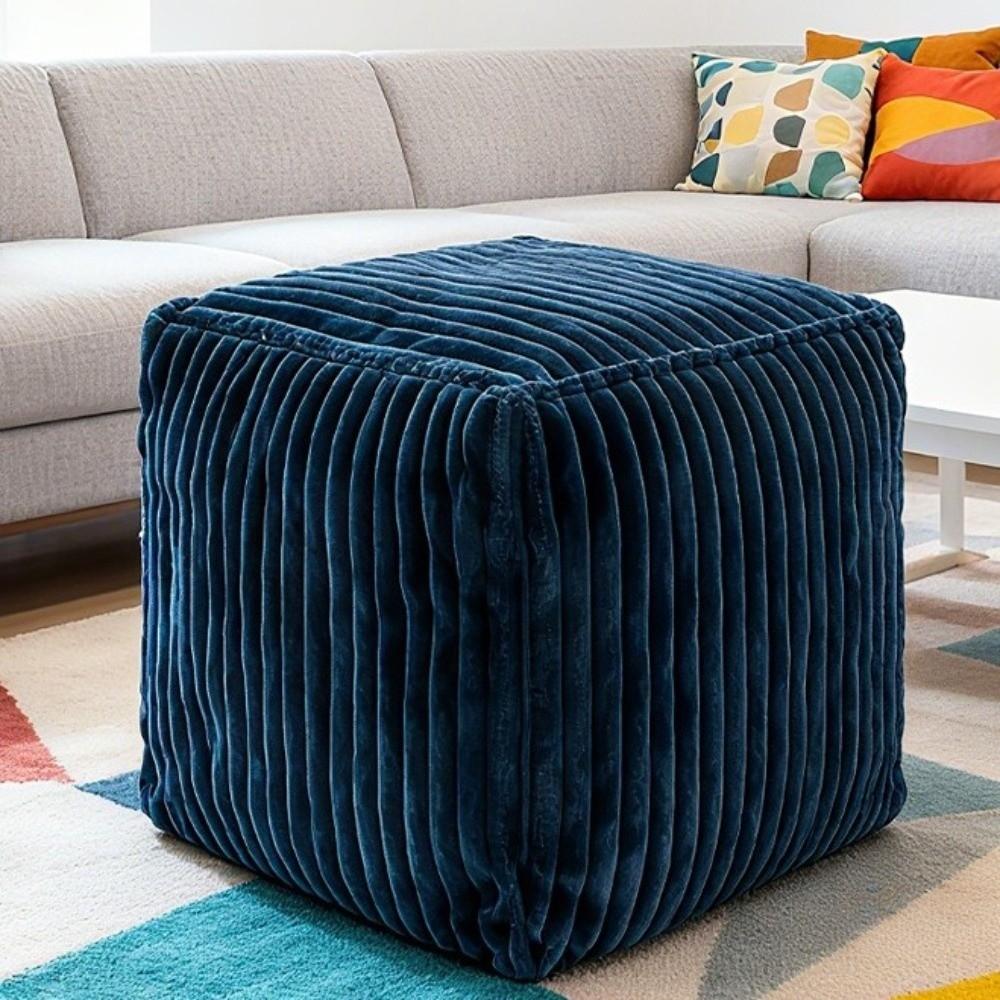 Soft Plush Toy Storage Bag Fluffy Filled Stool Sofa Cushion Clothing Storage Bag  Kids Room