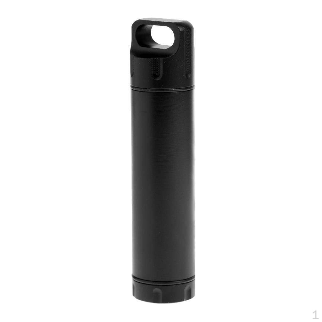 Outdoor Survival Aluminium Case Waterproof Capsule Seal Container Box Black