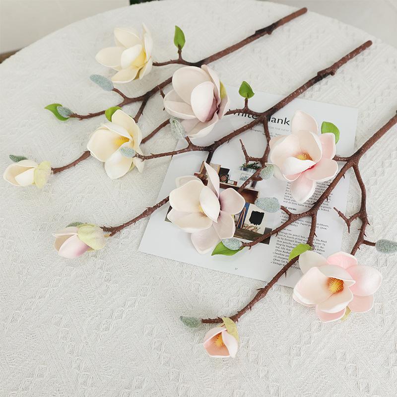 Small Magnolia Fake Flower Chinese Home Wedding Decoration Floor Flower Arrangement Ornament Simulation Flower