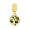 925 Silver Gold Series DIY Charms Beads Inlaid Zirconium Sun Leopard Pendants Fit Bracelet DIY Jewelry Making