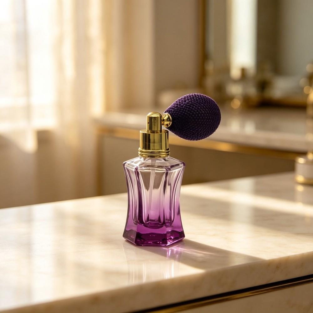 Curved Faceted Air‑Ball Perfume Bottle Glass Empty Perfume Container Gift Giving