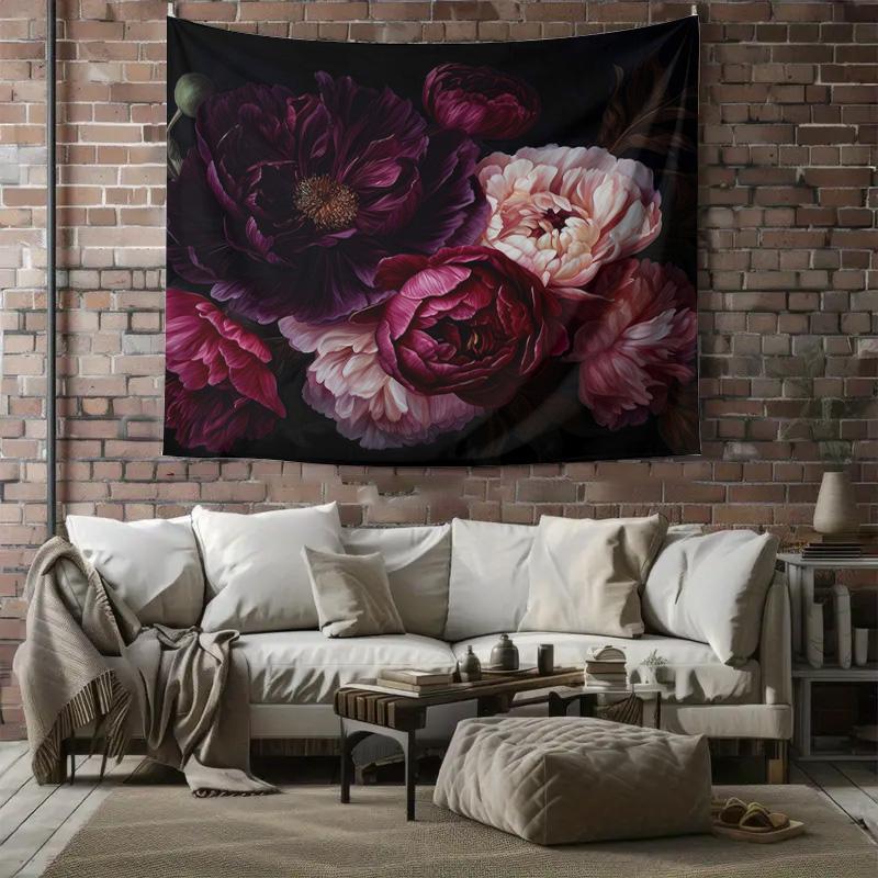 Floral Tapestry Wall HangingBotanical Flower Wall ArtLarge TapestryBoho Home DecorNature AestheticRoom DividerBedroom DecorLivin