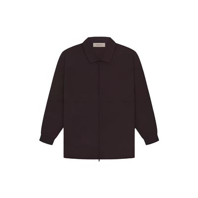 Fleece Collared Zip-Up Shirt Jacket Men Jackets Plum 202BT224195F