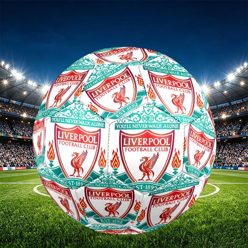 Liverpool F.C Print Size 5 Soccer Ball, PU Wear Resistant Football for Match Training and Daily Practice, Birthday Gift for Soccer Fans