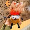 Fun Potato Doll Long Hair Plush Toy Doll Backpack Decoration Pendant Phone Chain Funny Keyrings Halloween Gifts for Girls Boys