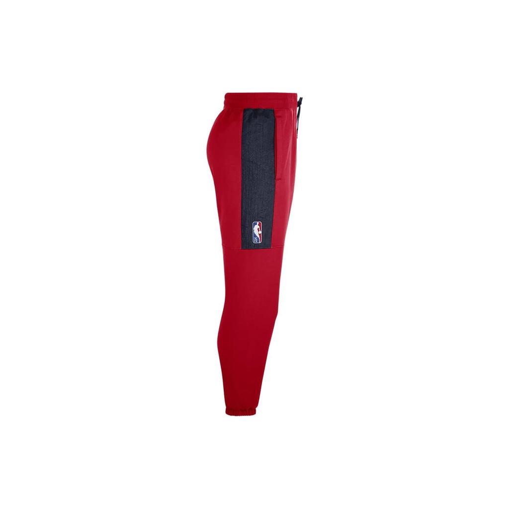 Men's Nike NBA Brooklyn Nets Contrasting Colors Logo Fleece Lacing Sports Pants/Trousers/Joggers Red DC0897-657