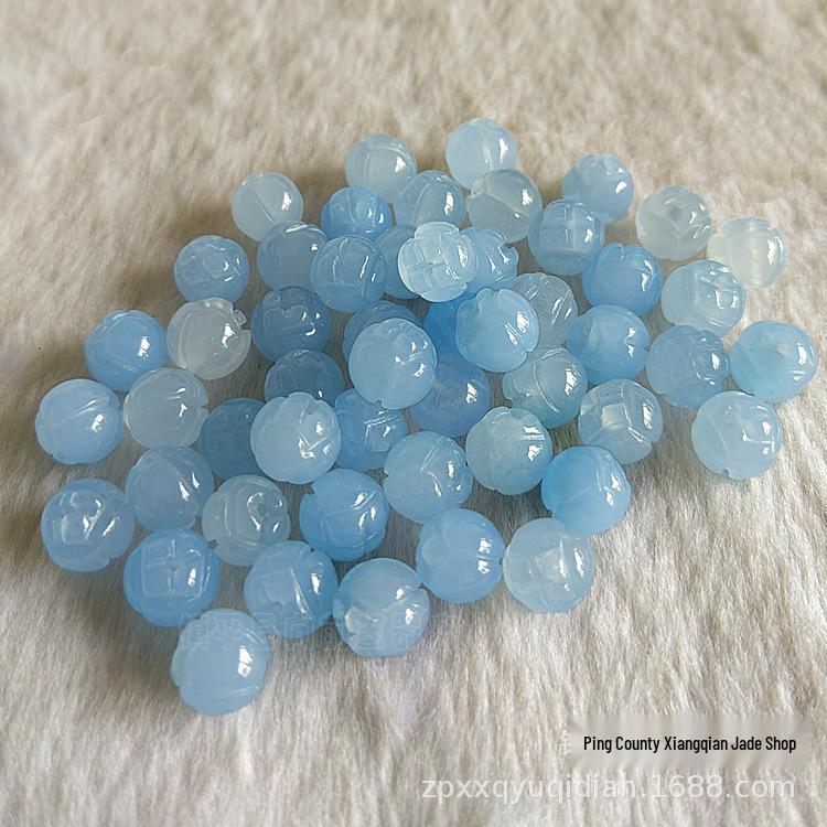 Ice Blue Lotus Jade Beads: DIY Jewelry Accessories for Bracelets & Necklaces