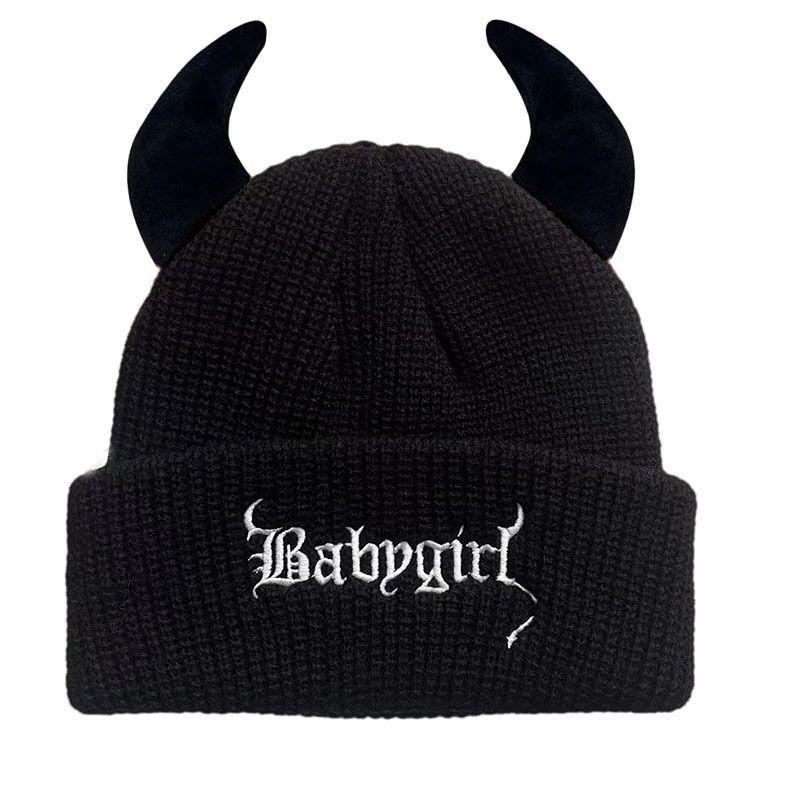 

Winter and Autumn Little Devil Horned Woolen Hat One size fits all