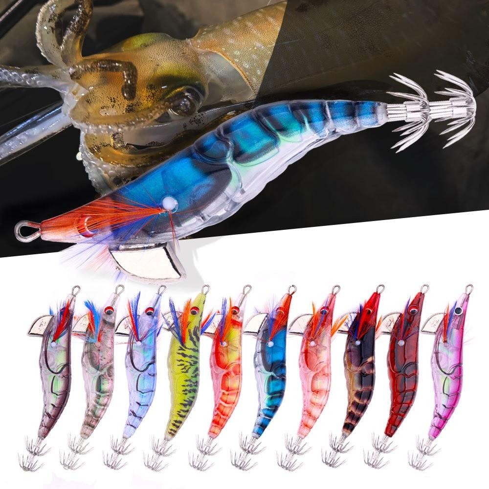 Noctilucent Artificial Squid Hook Jigs 10cm 12g Spinnerbait Sea Fishing