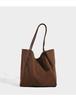 Large Capacity Suede Shoulder Tote: Artistic Lazy Style for Students & Shoppers