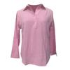 Lightweight Breathable Casual Blouse Loose Fit Women Shirt Lapel V Neck 3 4 Sleeve Pullover Tops Solid Color Daily Wear