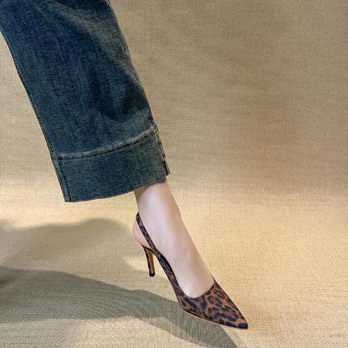 

Модные французские классические серые женские сандалии на высоком каблуке с острым носком, открытой пяткой и тонким ремешком, для вечеринок, для работы, универсальная обувь 40