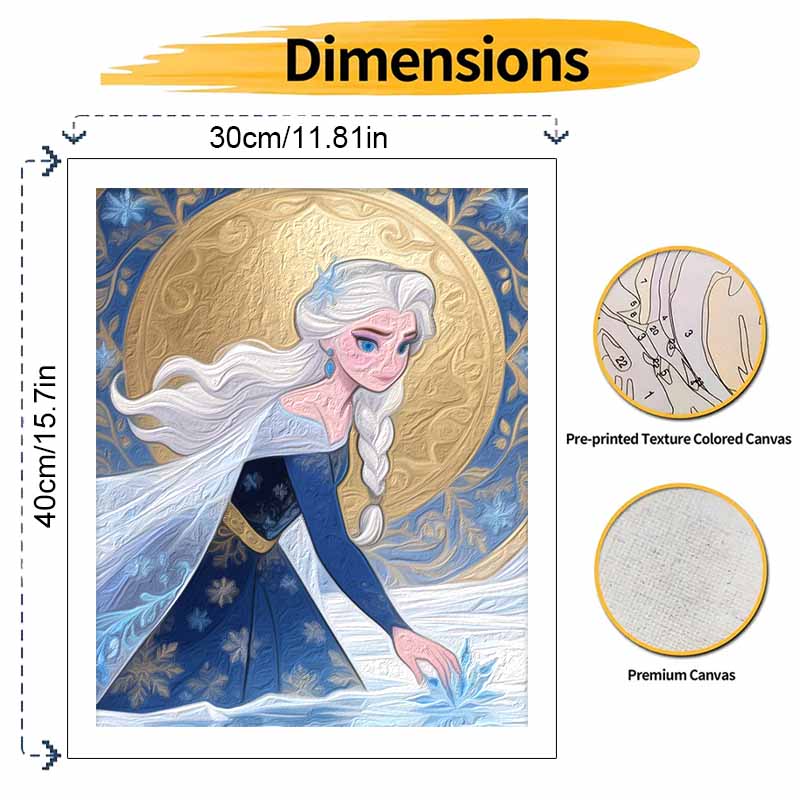 Disney Ice Queen Digital Oil Painting Art Kit Handmade Diy Home Decorations