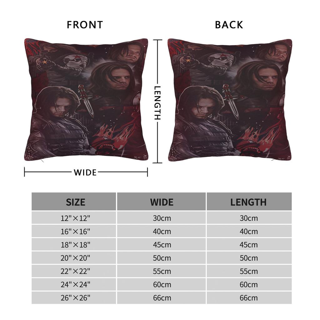 Bucky Barnes Winter Soldier Pillow Case  Soft Pillow Cover For Office Car Home Decor Cute Funny Cushion Cover