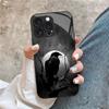 Crow Black Glass Phone Shell For iPhone 16 Plus 15 Pro 14 13 12 Pro Max Soft Silicone Frame Scratch Resistant Protective Case