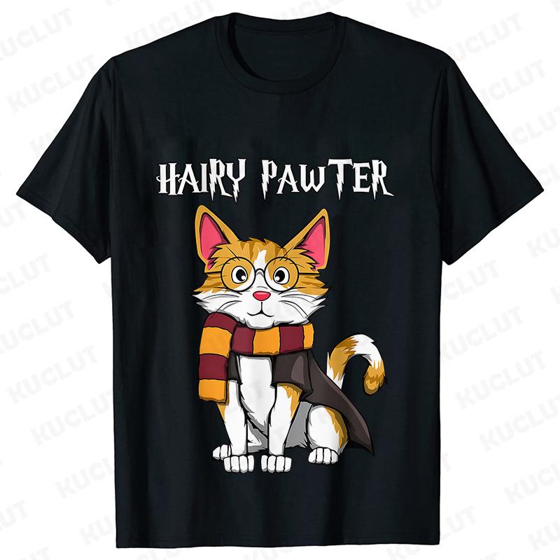 Cute Potter Cats Women T-Shirt Fashion Plus Size Unisex Tshirt Harajuku Short Sleeve Top Tees O Neck Mother Gift Female Clothing