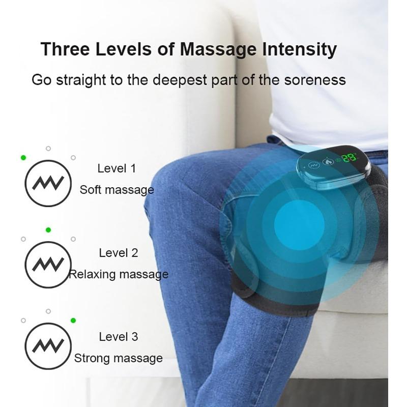 Heated Knee Brace, Cordless Heated Knee Pad for Arthritis, Rechargeable Knee Brace Warmer with 3 Heating Levels + 3 Vibration Modes