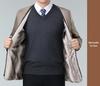 Men's Mid-Length Windbreaker with Removable Fur Lining and Velvet, Business Casual Large Size Coat