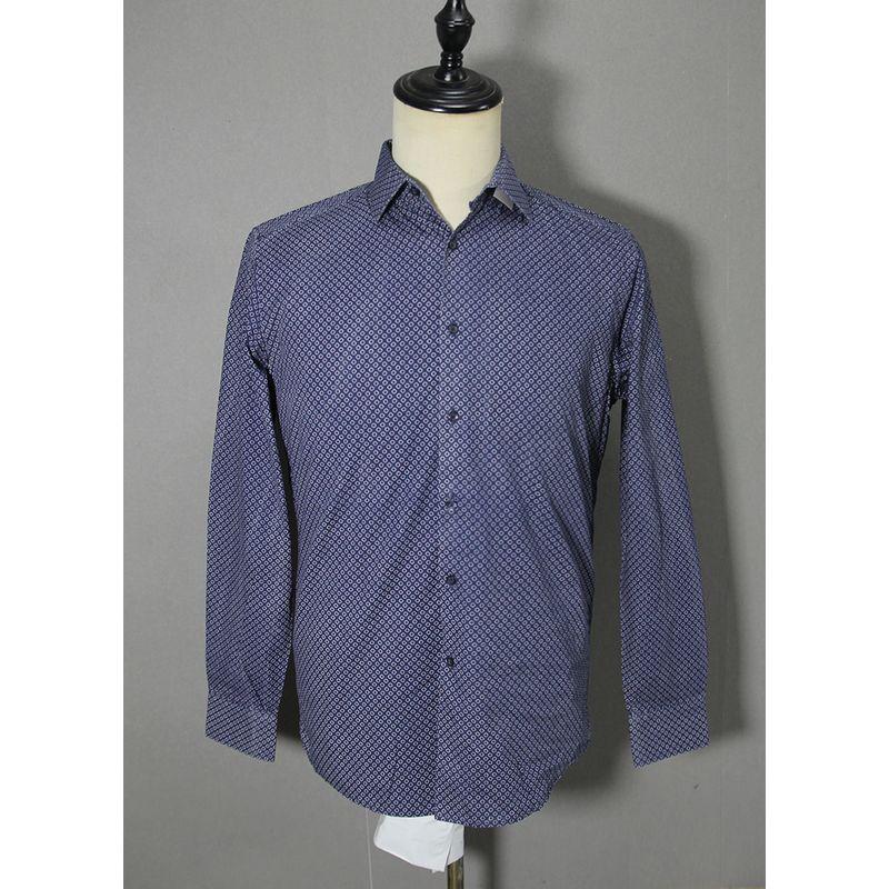 

Мужская деловая повседневная рубашка с длинным рукавом для внешней торговли Dark blue pattern XS (European code)