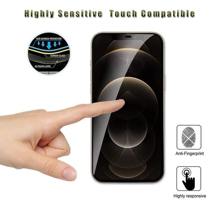 E.F.Connection [4 pièces] Verre Trempé Intégral Pour iPhone 13 Pro Max (6,7") Protection d'Ecran