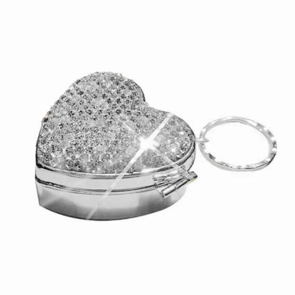 Blingbling Travel Pill Organizer Shiny Rhinestone Medicine Storage Box Pill Case Container  Home