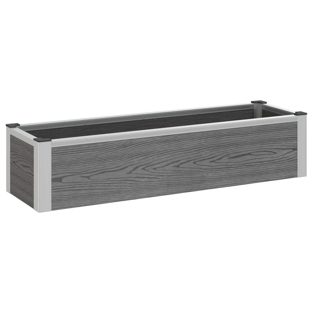 Raised Garden Bed Gray 100 X 30 X 22 Cm WPC and Aluminum
