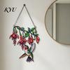 Nature Inspired Home Ornament Hummingbird Window Hanging Pendant, Acrylic Stained Glass Style Suncatcher for Art Decor Garden Balcony Decoration,