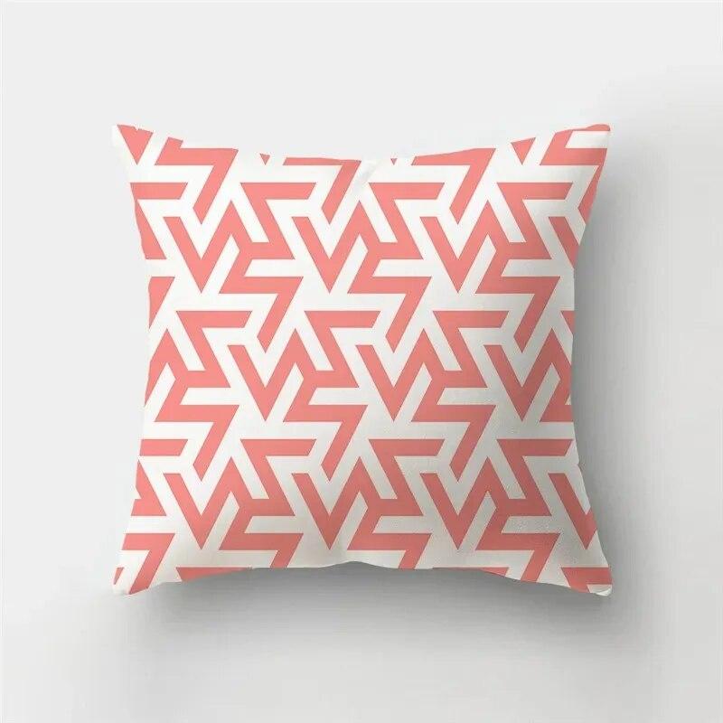 Nordic fashion geometric plant orange red pillowcase 45X45cm living room sofa cushion cover bedroom home decoration