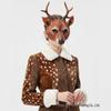 Masque d'Halloween Cerf de Sika - Masque Animal en Mousse PU pour Carnaval & Cosplay