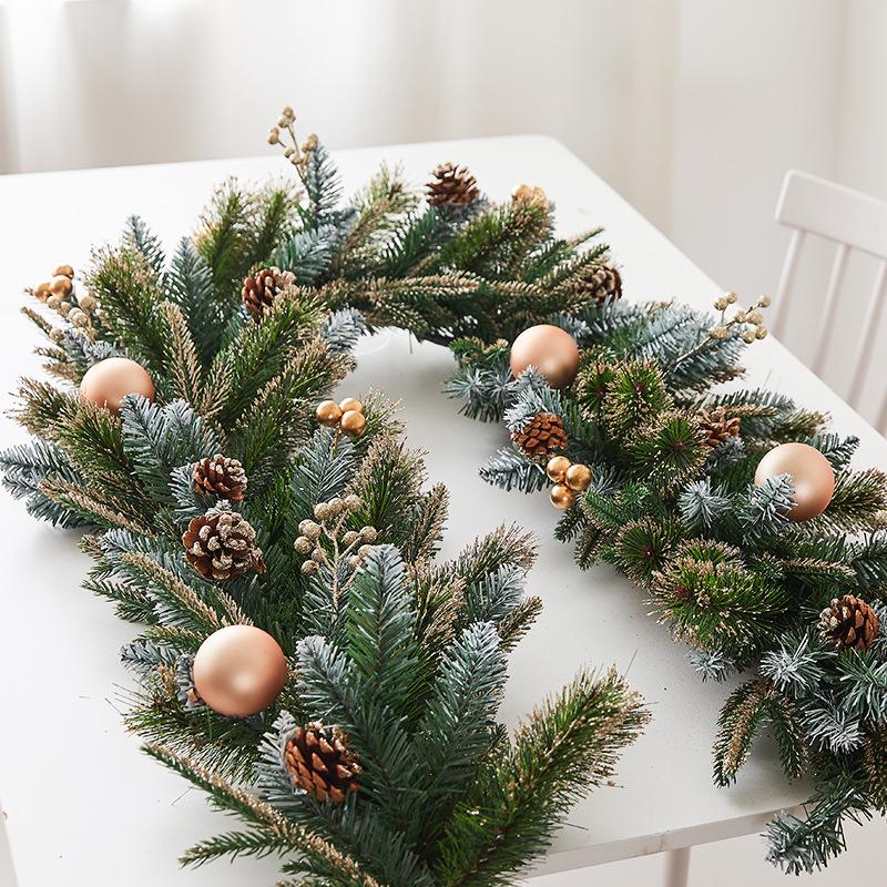 Christmas Wreath Vine Door & Wall Hanging Ornaments for Festive Atmosphere