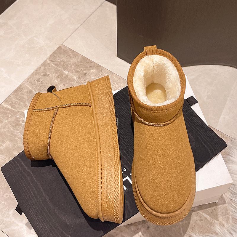 Fashion Velvet Thickening Warm Cotton Shoes for Women Fashion Casual New Designer Snow Boots Female Big Size Winter Ankle Boots Ladies