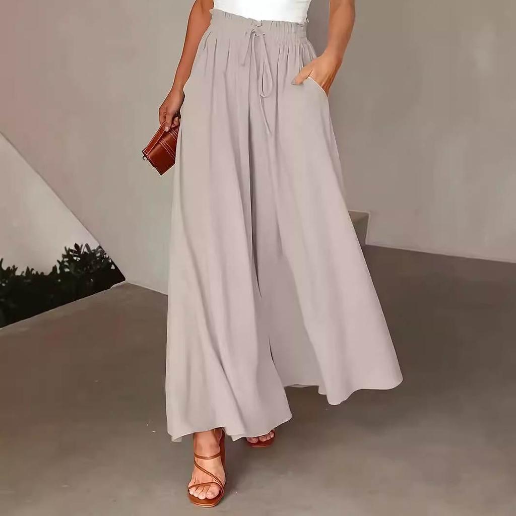 Damen Sommer Polka Dot Print Streetwear Weitbeinige Hosen Locker Gerade Hohe Taille Hose