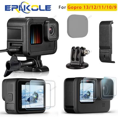 Rahmengehäuse für GoPro Hero 13 Displayschutzfolie Abdeckung Gehäuse Käfig Objektivdeckel Halterung für Go Pro Hero 13 12 11 10 9 Zubehör
