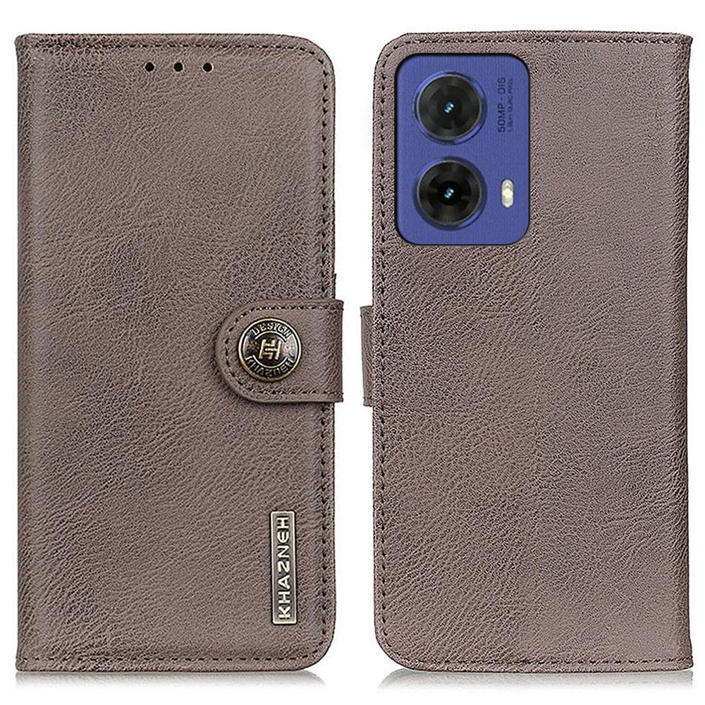 KHAZNEH For Motorola Moto G85 5G/S50 Neo 5G Case Cowhide Texture Leather Wallet Stand Cover
