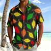 Beach essential! Hawaiian short-sleeve shirt with palm tree print, casual and stylish.