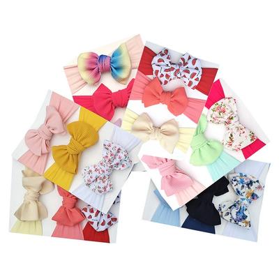 3 Pcs/Set Baby Girl Headband Soft Nylon Bows Elastic Headbands Hair Bands For Kids Newborn Turban Infant Baby Hair Accessories