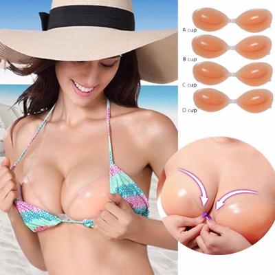 ECMLN Sexy trägerloser, rückenfreier, unsichtbarer, selbstklebender Silikon-Gel-BH mit tiefem Ausschnitt, nahtloser Dessous-Unterwäsche