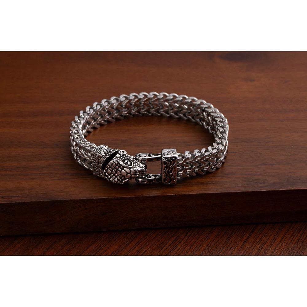 Men's Bracelet Retro Punk Style Stainless Steel Snake Head Beast Head Skull Jewelry Does Not Fade