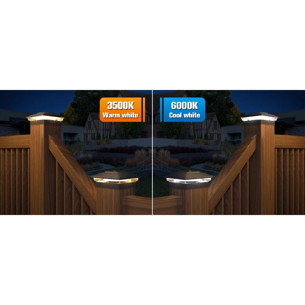 Solar Post Cap Light Outdoor Waterproof 12pack,Solar Fence - Post Lights for 4x4 5x5 6x6 Wooden/Vinyl Post,Black Deck Post Cap Light Solar Powered