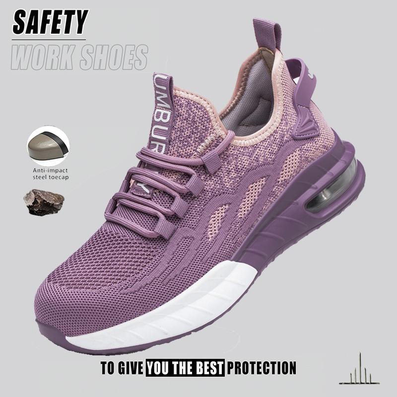 Qualitäts-Sicherheitsschuhe Damen Leichte Arbeitsschuhe Luftpolster Unzerstörbare Sneaker Abriebfeste Unzerstörbare Sicherheitsstiefel