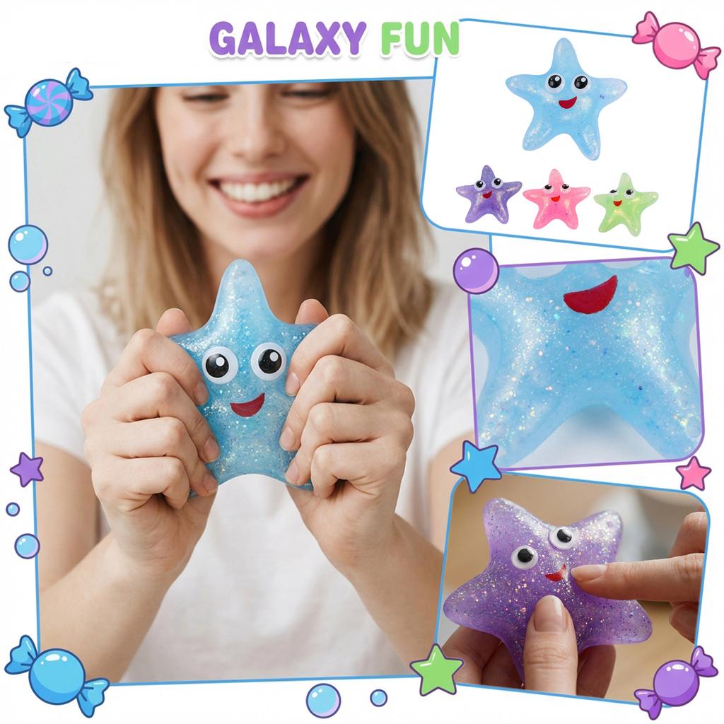 Maltose Cute Change Color Starfish Squeeze Toy Fun Anti Stress Vent Ball Slow Rebound Relieves Stress Toys Adult Gift