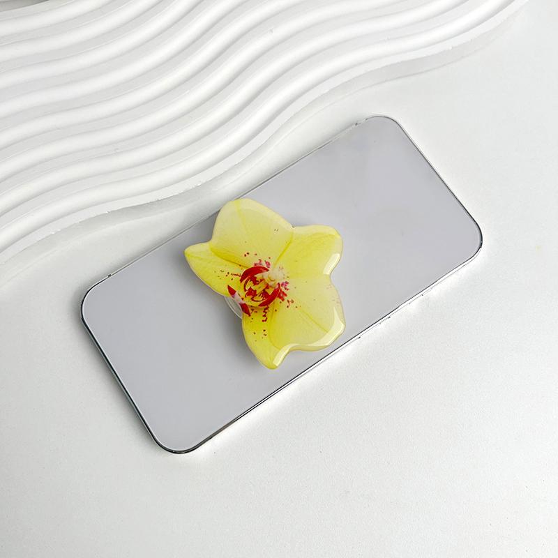 Orchid Flower Shaped Phone Support Ring Expandable Phone Holder Desktop Cell Phone Grip Lazy Bracket