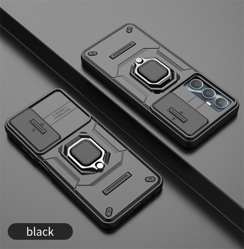 

Защитный чехол Armor для Realme C63 C65 C67 4G, противоударный чехол с магнитным держателем, чехол для бизнеса с полной защитой For Realme C65 4G чёрный